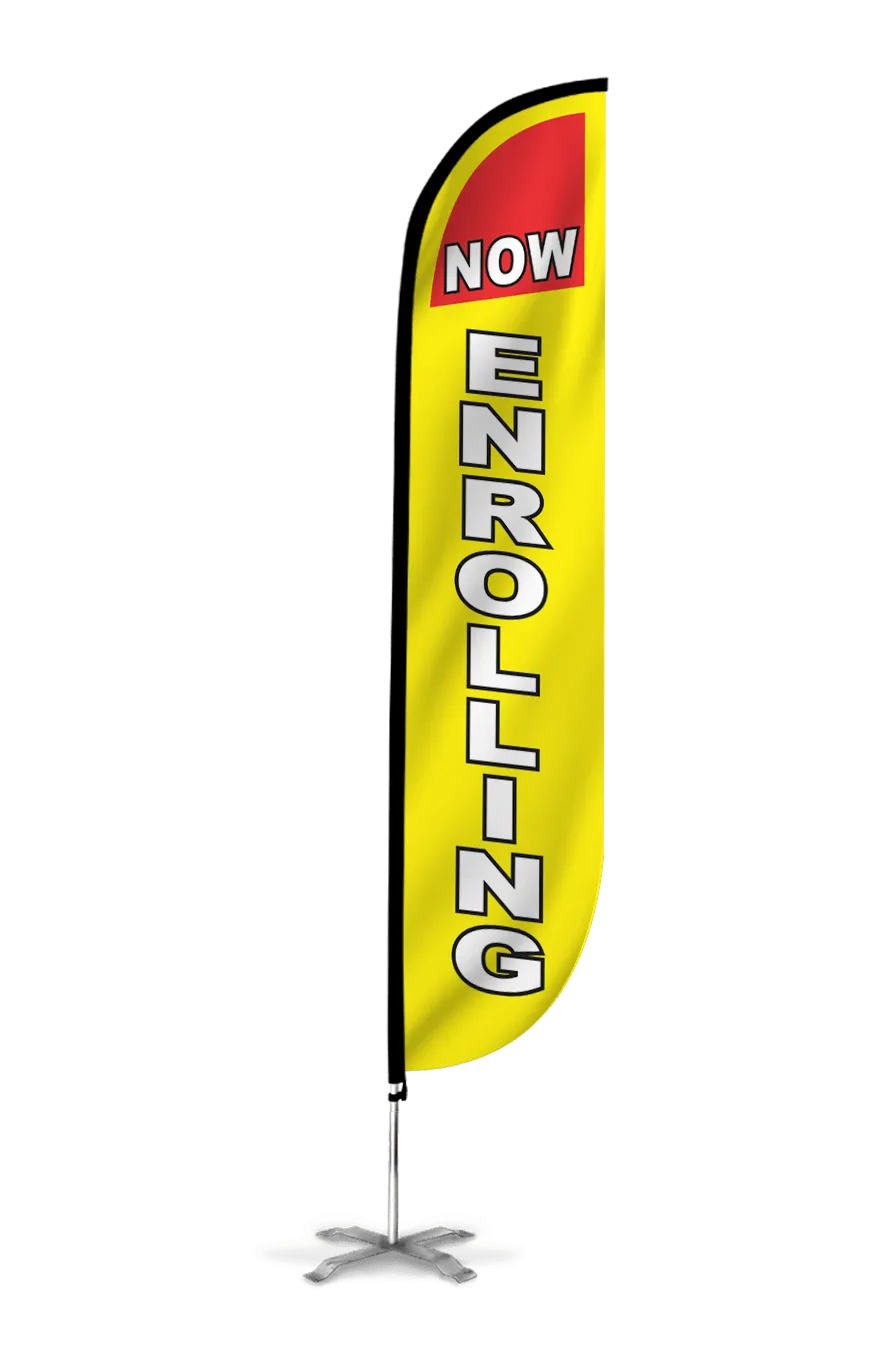 Now Enrolling Feather Flag