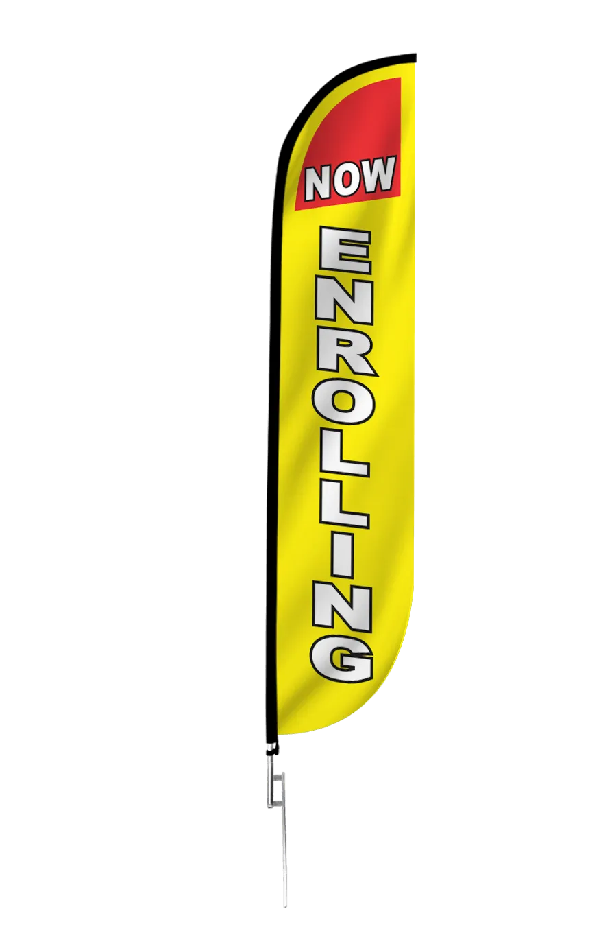 Now Enrolling Feather Flag