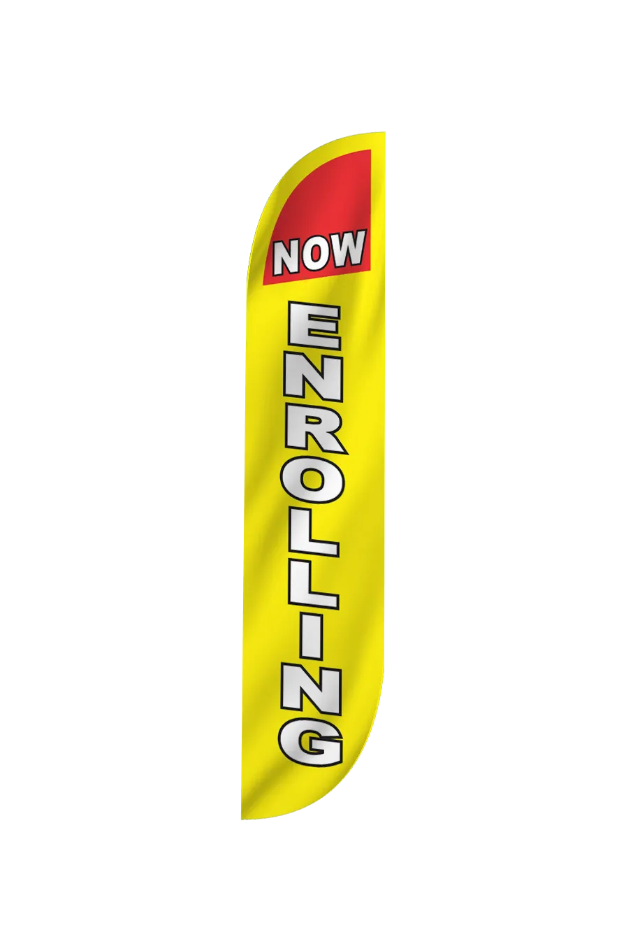 Now Enrolling Feather Flag