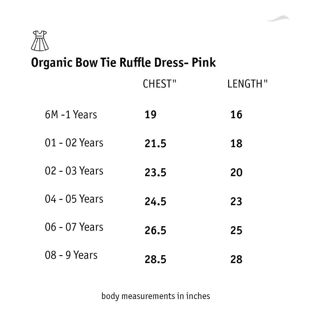 Organic Bow Tie Ruffle Dress - Pink