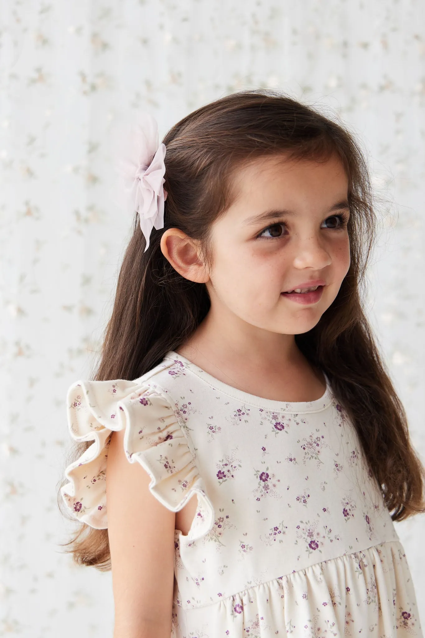 Organic Cotton Ada Dress - Sweet William Floral Natural
