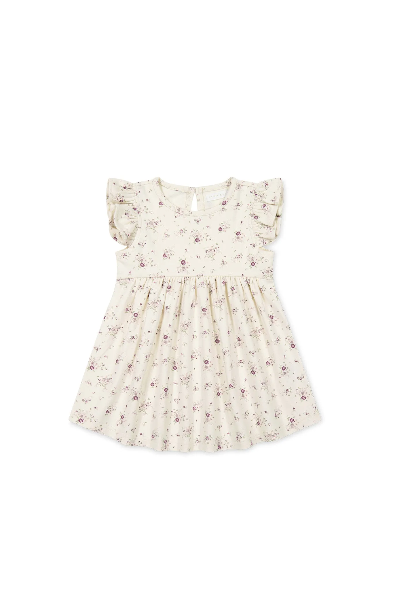 Organic Cotton Ada Dress - Sweet William Floral Natural
