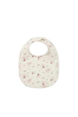 Organic Cotton Bib - Sweet William Floral Natural