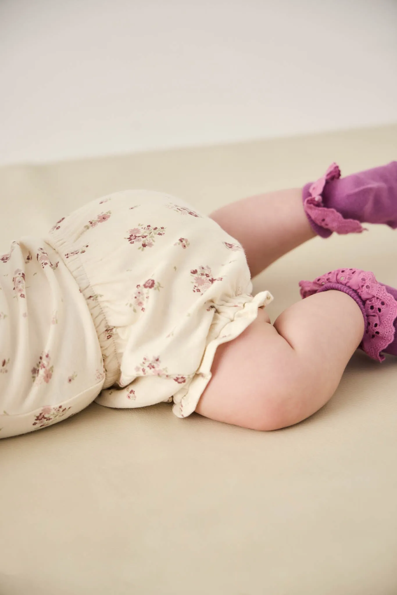 Organic Cotton Frill Bloomer - Lauren Floral Tofu