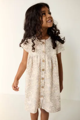 Organic Cotton Lola Dress - April Floral Mauve