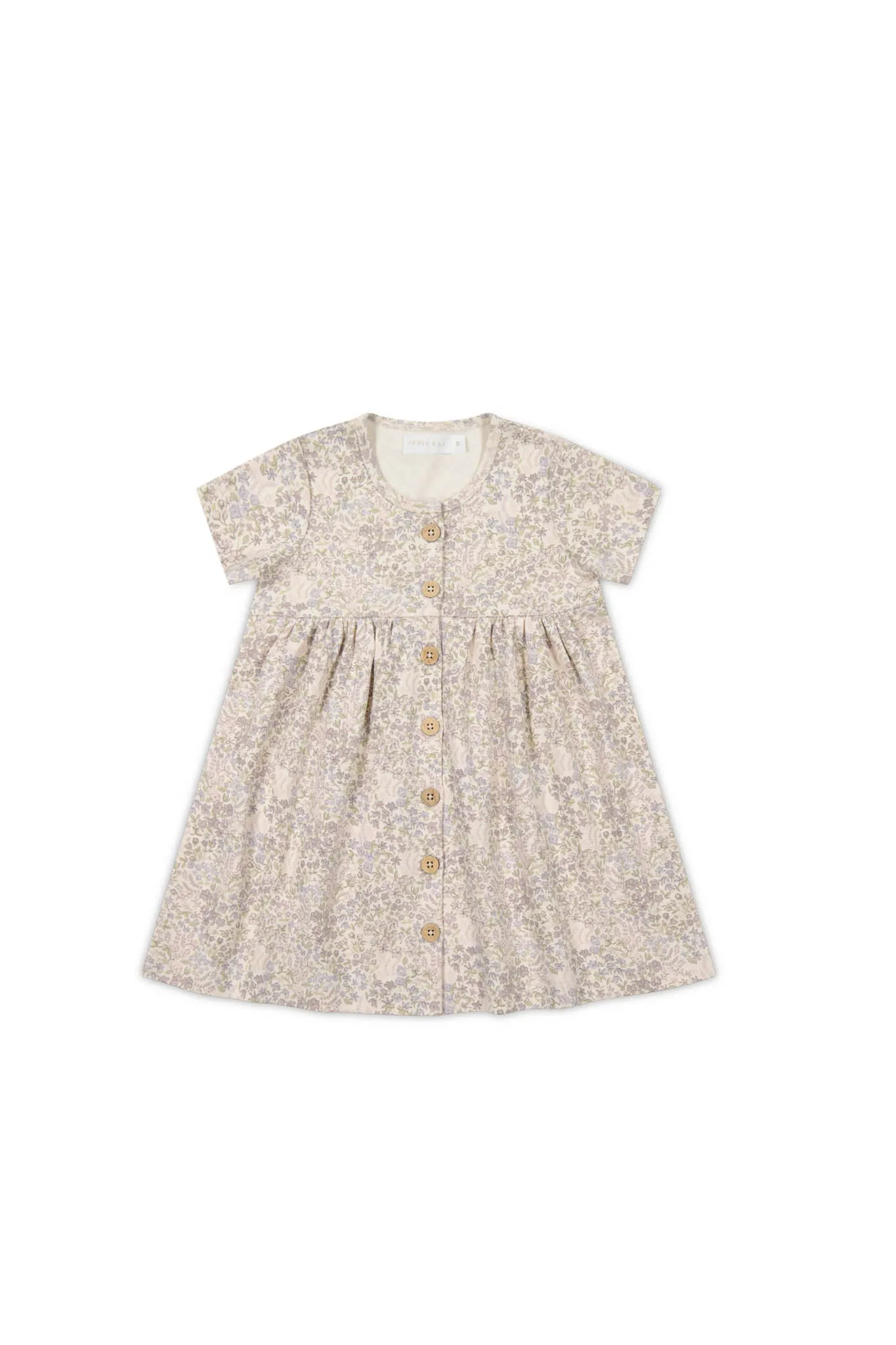 Organic Cotton Lola Dress - April Floral Mauve