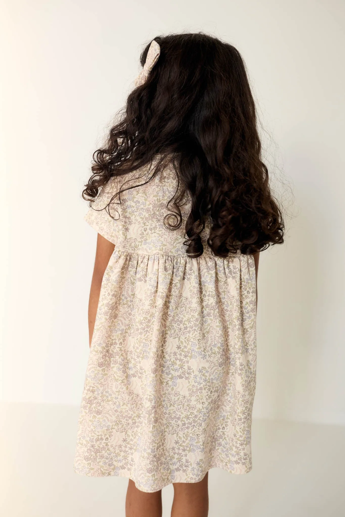 Organic Cotton Lola Dress - April Floral Mauve