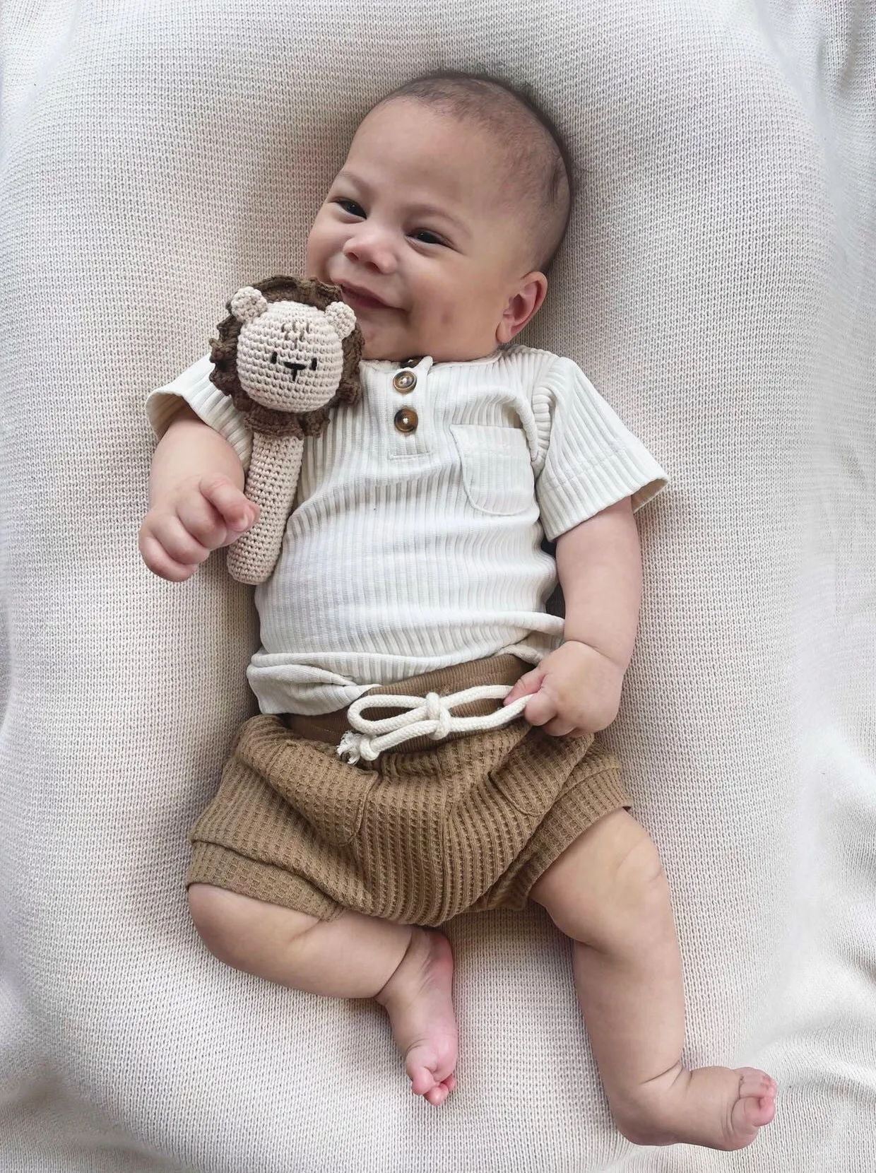 Organic Crochet Rattle - Lion