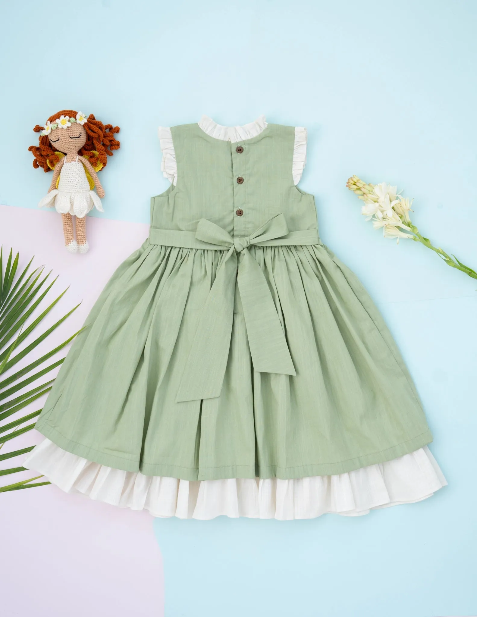 Party Wear Cotton Dress | Pastel Birthday Frock | Girls