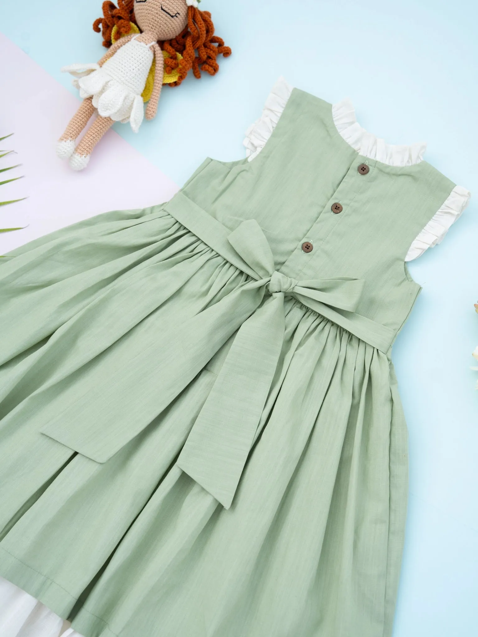 Party Wear Cotton Dress | Pastel Birthday Frock | Girls