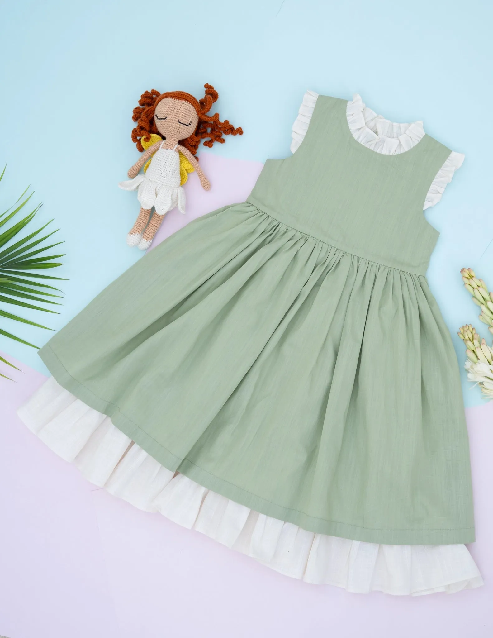 Party Wear Cotton Dress | Pastel Birthday Frock | Girls