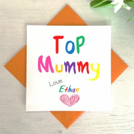 Personalised Top Mummy Greetings Card