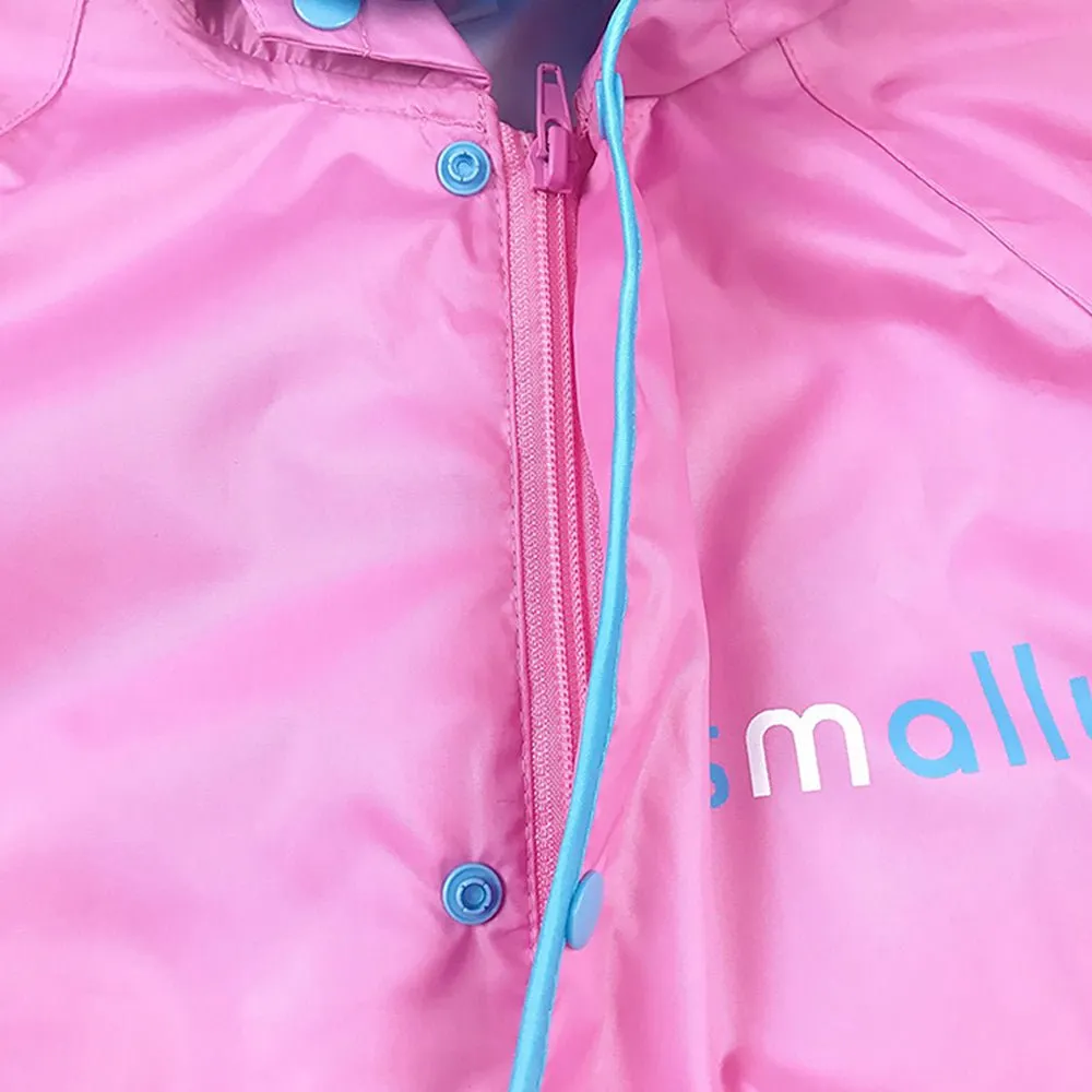 Pink Monkey Knee Length Raincoat for Kids
