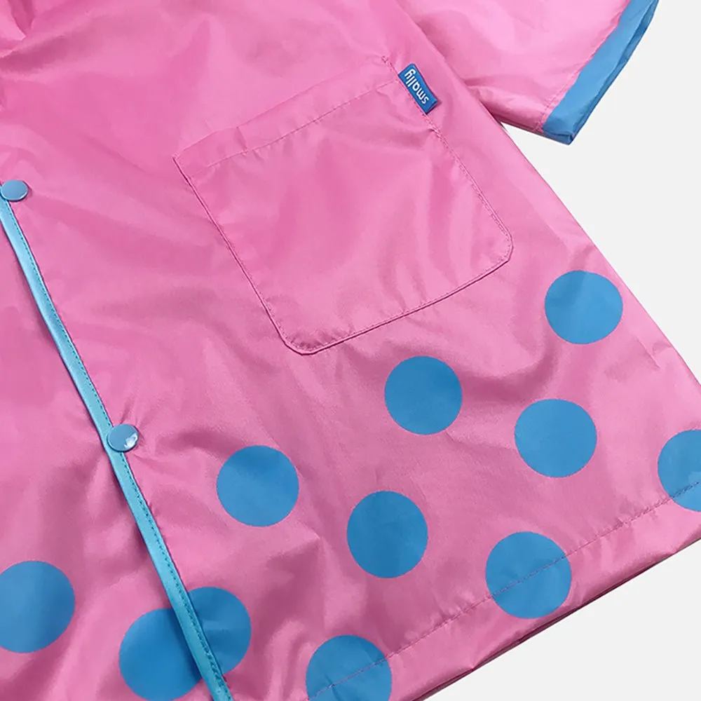 Pink Monkey Knee Length Raincoat for Kids