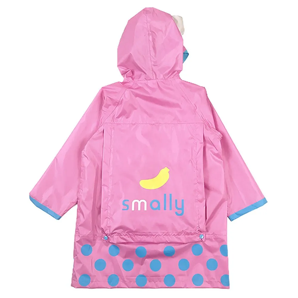 Pink Monkey Knee Length Raincoat for Kids