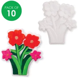Plaster Flower Magnets - Pack of 10