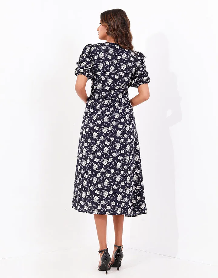 Printed Empire Waist With A-Line Dress