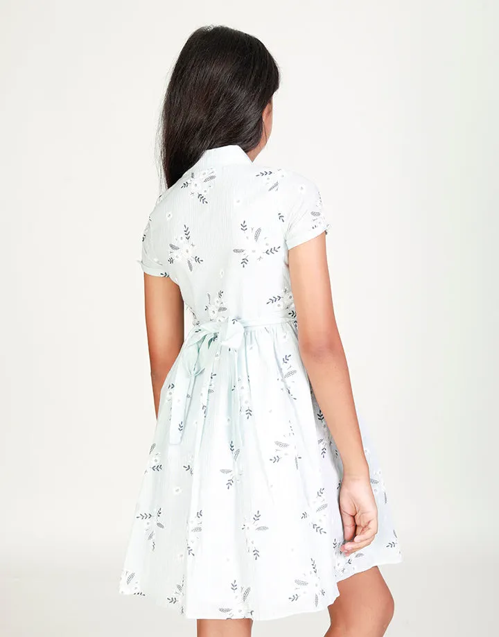 Printed Kids Dress with Side Pockets