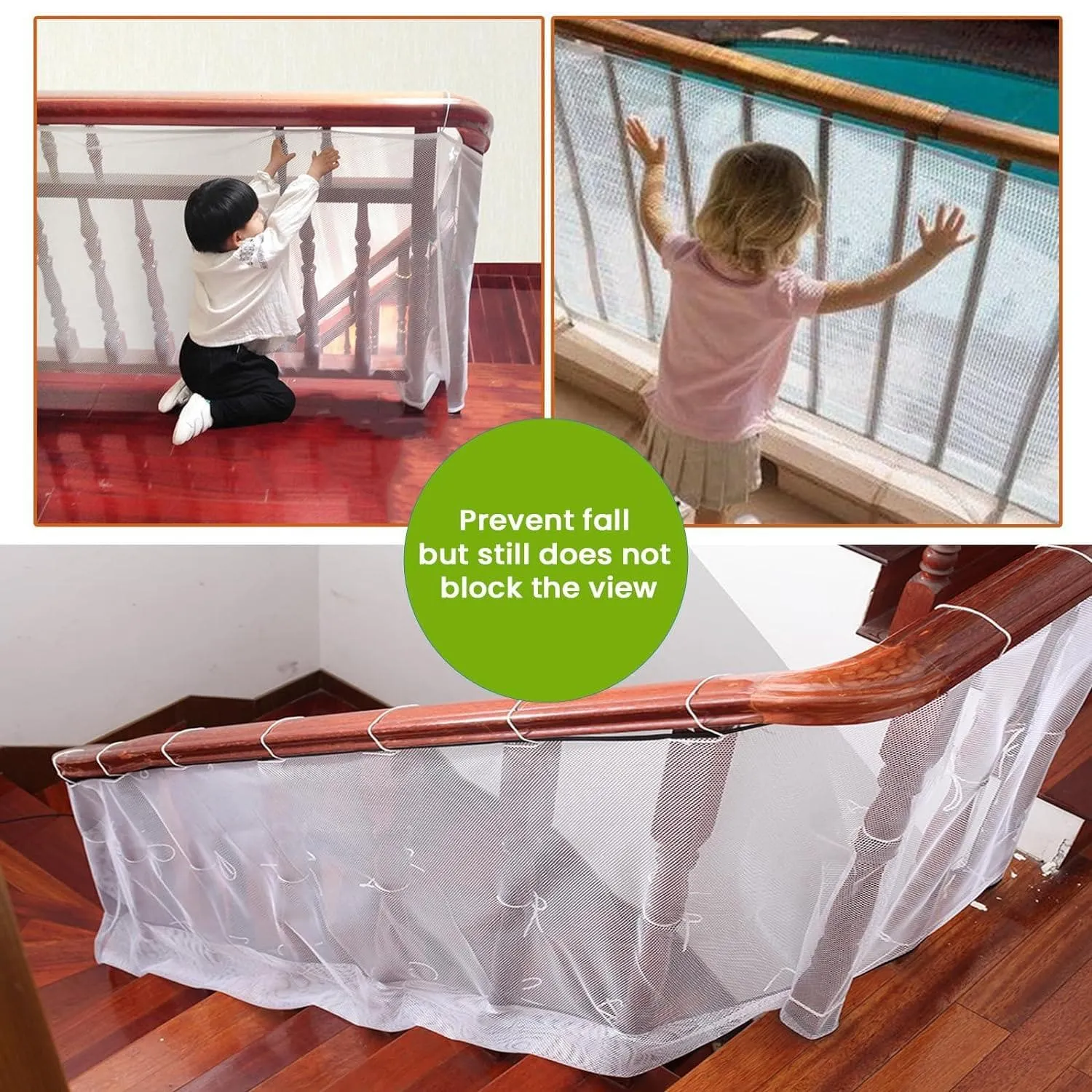 "Safe-O-Kid Baby Safety Net for Balcony & Stairway Protection(White)