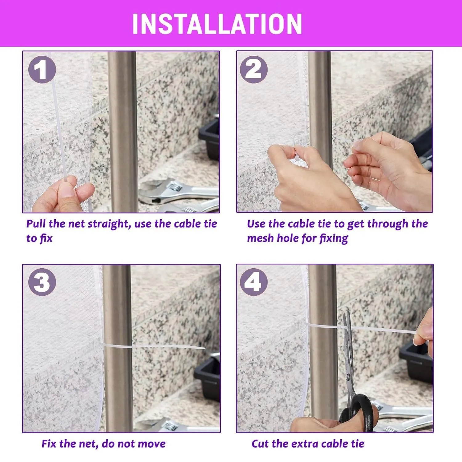 "Safe-O-Kid Baby Safety Net for Balcony & Stairway Protection(White)