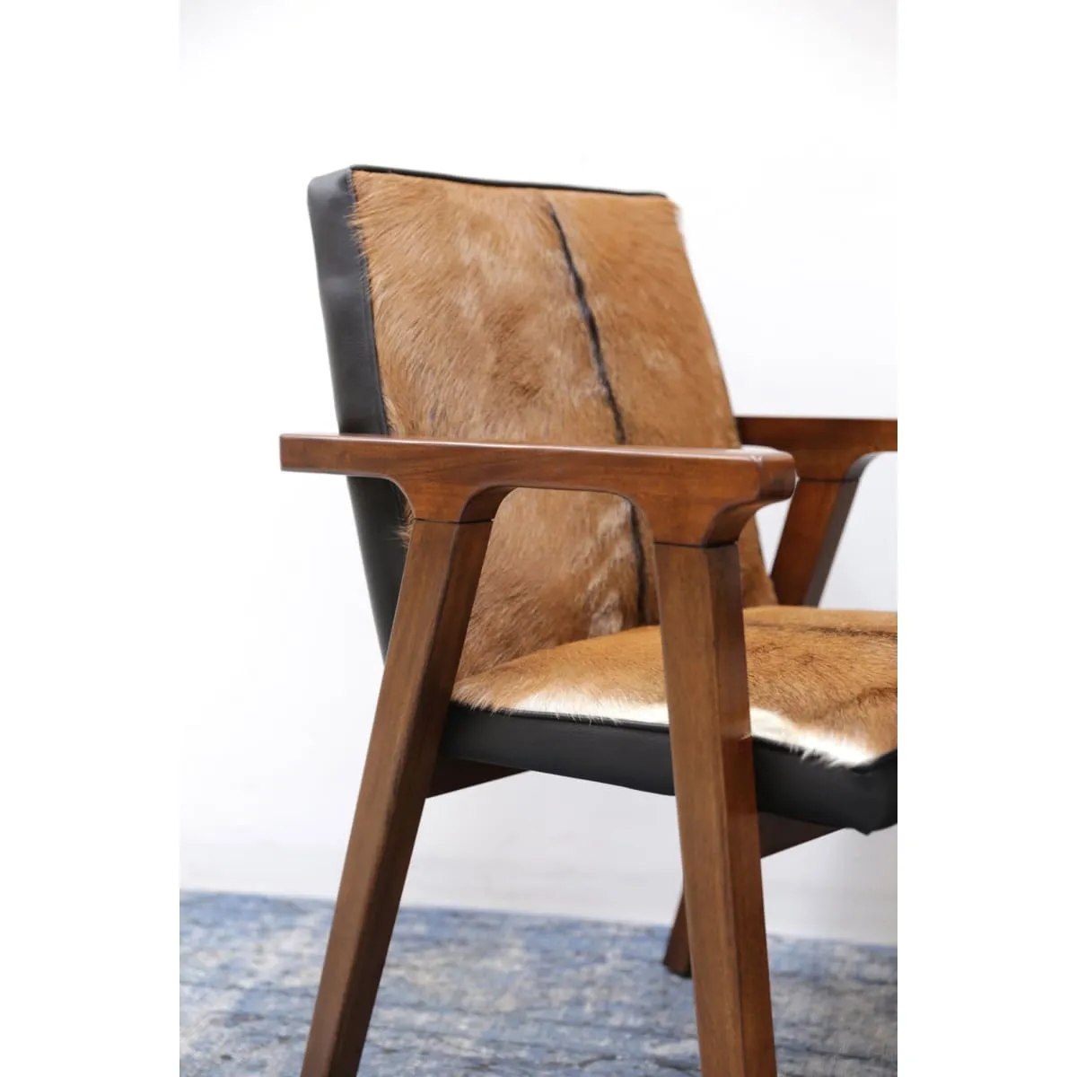 Rio Cool Armchair - Cool Brown, Leather/Goat Hair