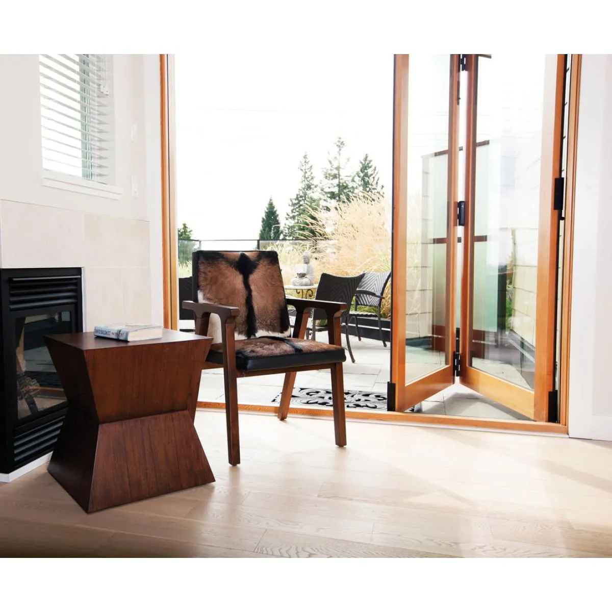 Rio Cool Armchair - Cool Brown, Leather/Goat Hair