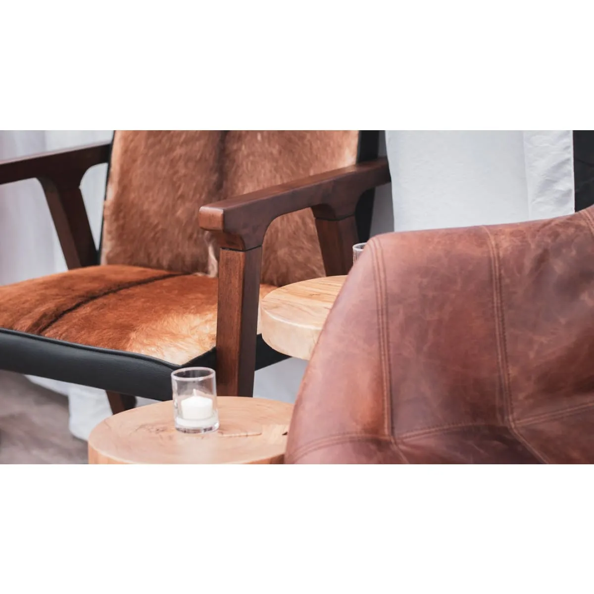 Rio Cool Armchair - Cool Brown, Leather/Goat Hair