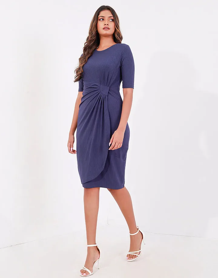 Ruched Side Wrap Hem Dress