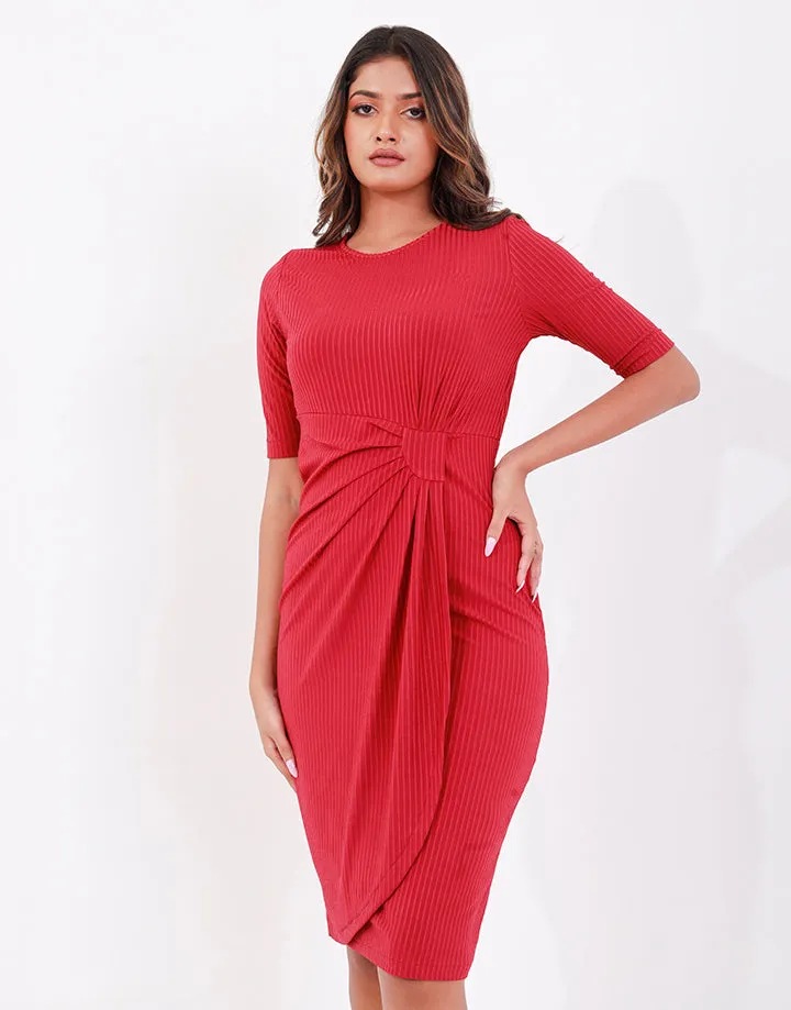 Ruched Side Wrap Hem Dress