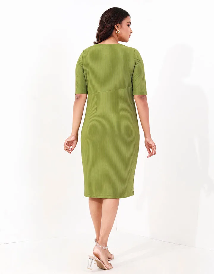 Ruched Side Wrap Hem Dress