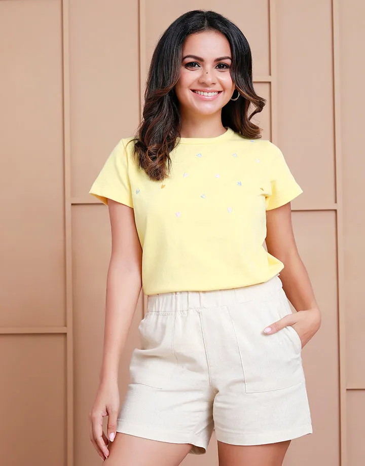 Short Sleeves T-shirt with Embroidery