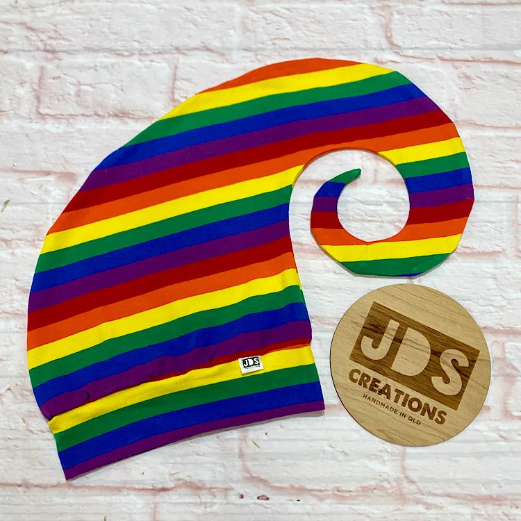 Size Small Crazy Curly Cap - Rainbow
