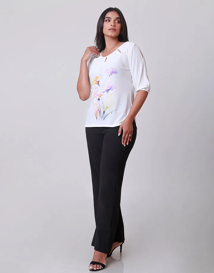 Sublimation Print Top with Split Sleeves