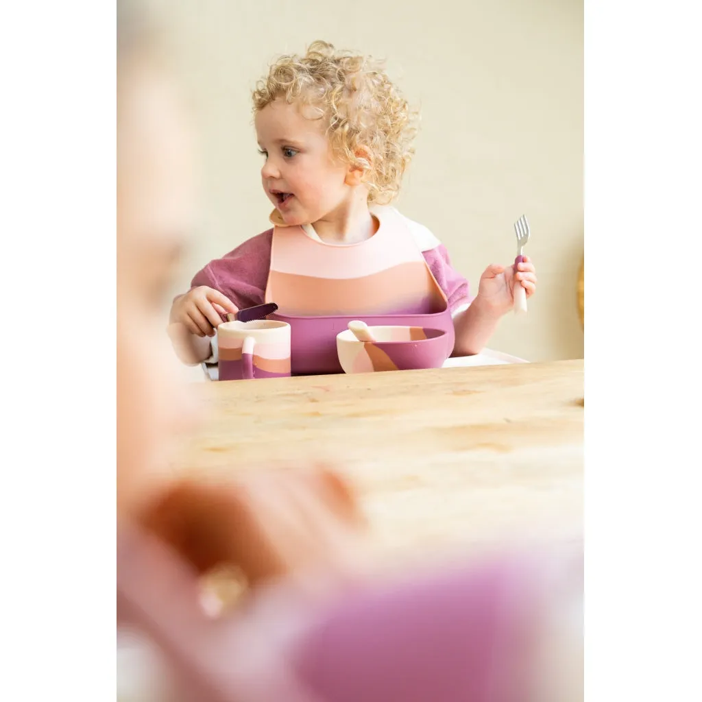 Suction Silicone Bowl | Color Splash Collection - Mauve Rose Ombre