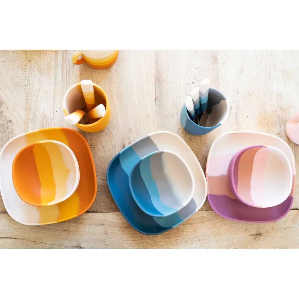 Suction Silicone Bowl | Color Splash Collection - Mauve Rose Ombre