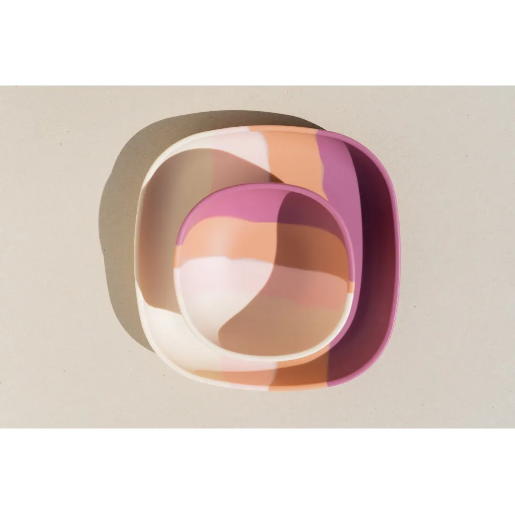 Suction Silicone Bowl | Color Splash Collection - Mauve Rose Ombre
