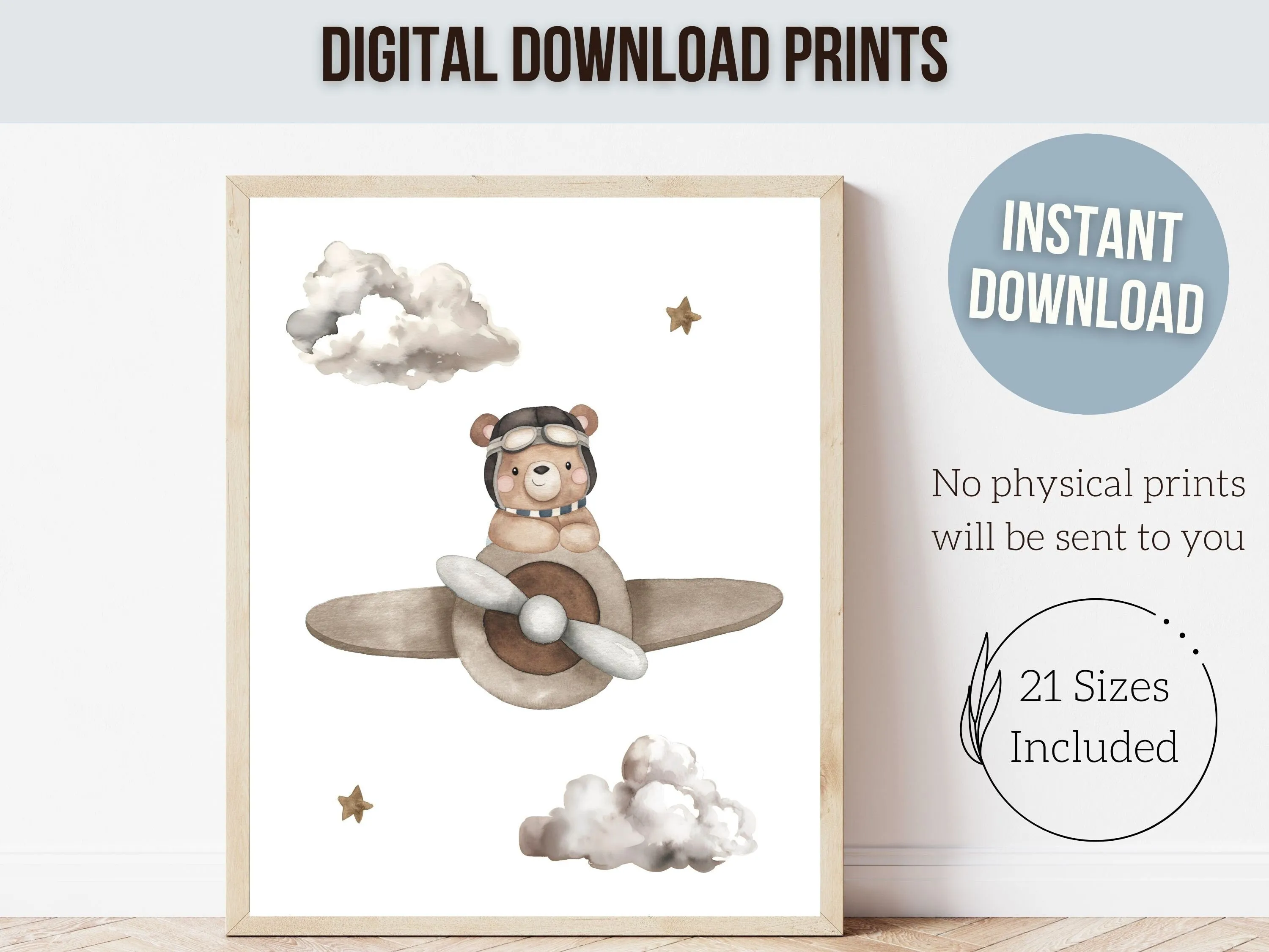 Teddy Bear Neutral Nursery Prints