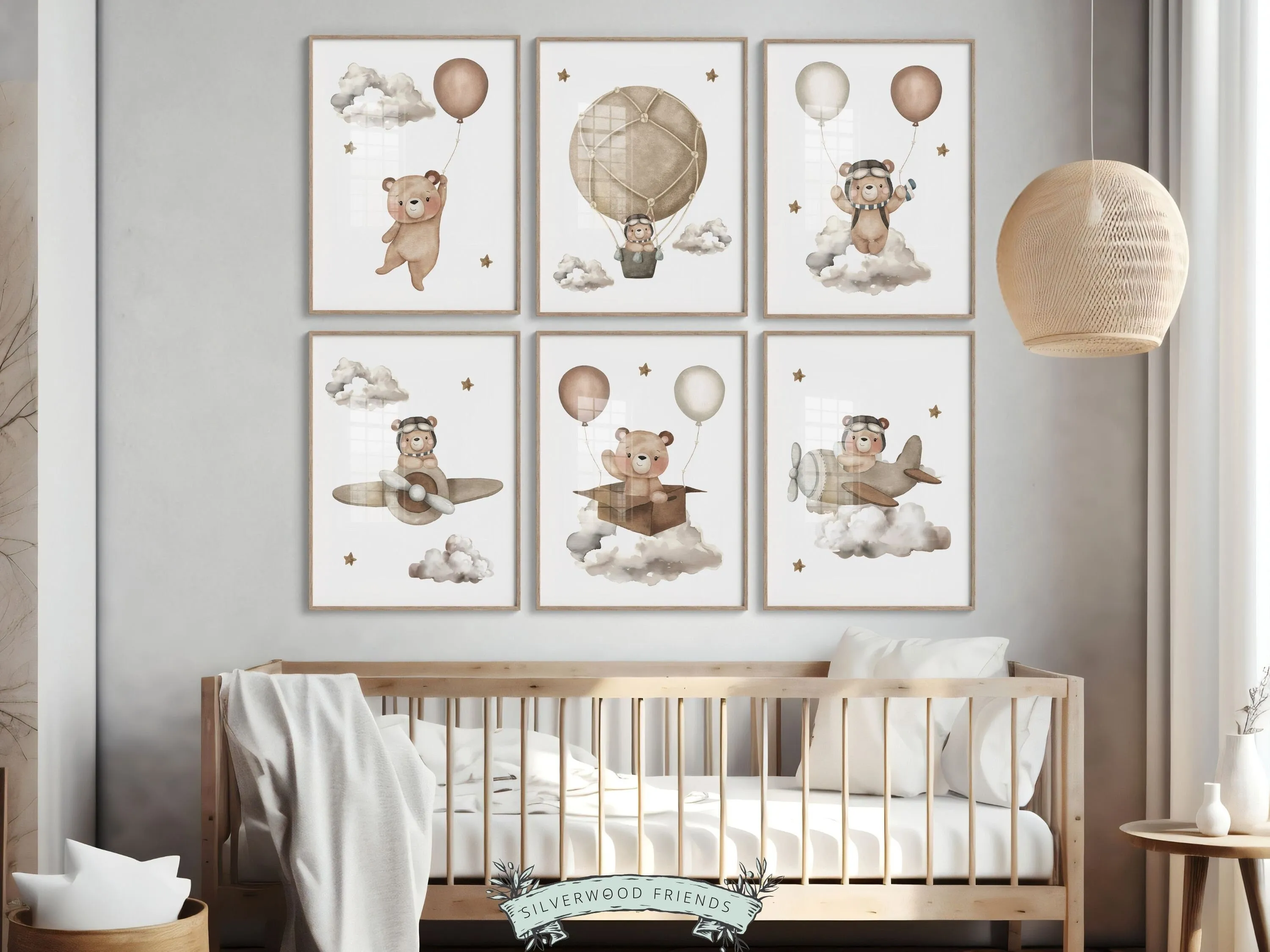 Teddy Bear Neutral Nursery Prints