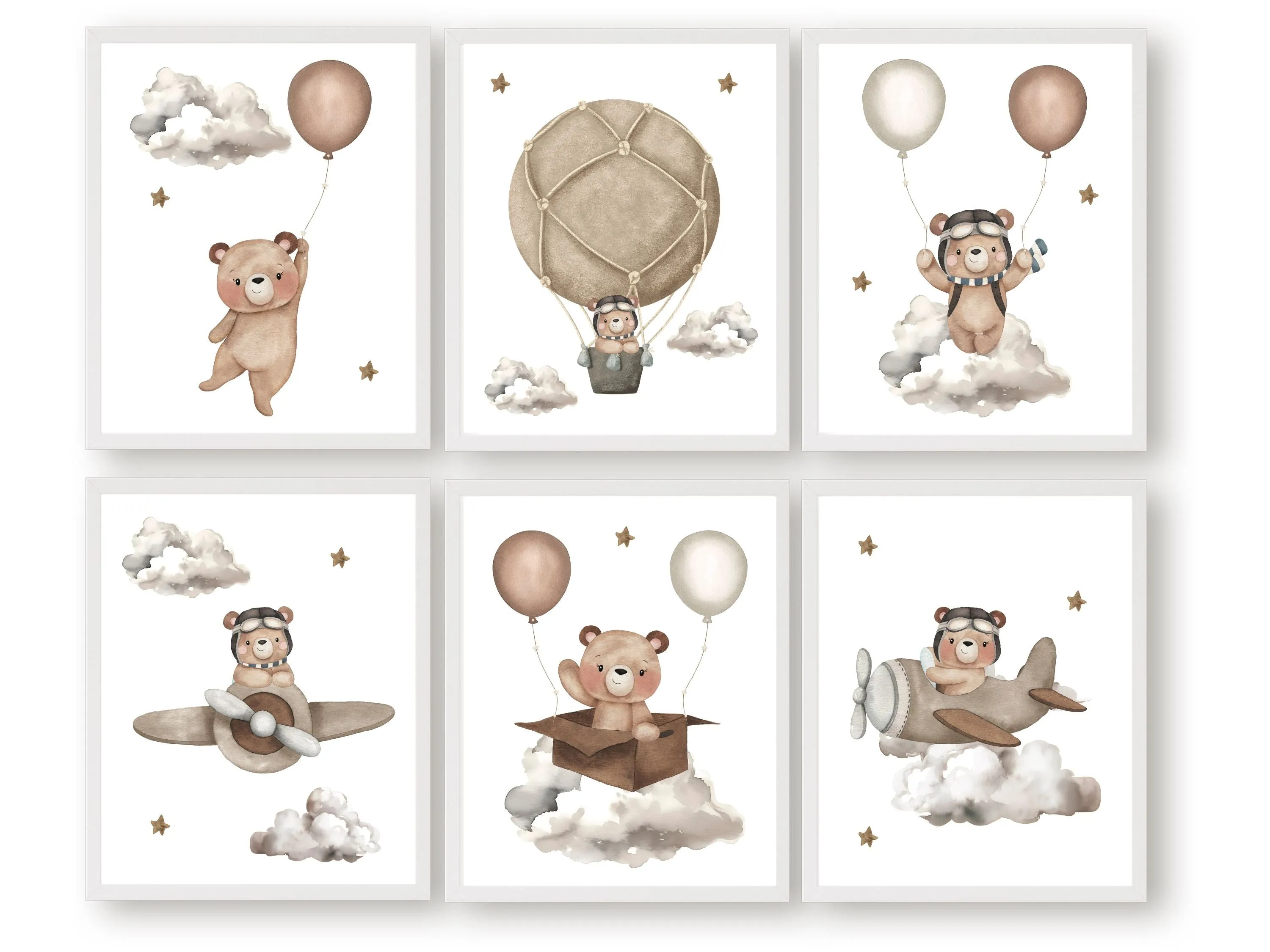 Teddy Bear Neutral Nursery Prints