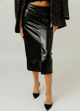 Tibi Glossed Jersey Pencil Skirt