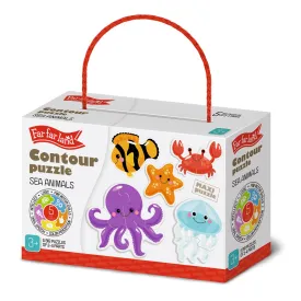 Toddler Puzzles - Explore Sea Animals Contour - 5-Piece Jigsaw Puzzles for Kids 3  Years - Early Learning Montessori Toys