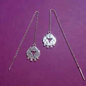 Wee Sheep Facing Forward Pull Through Earrings