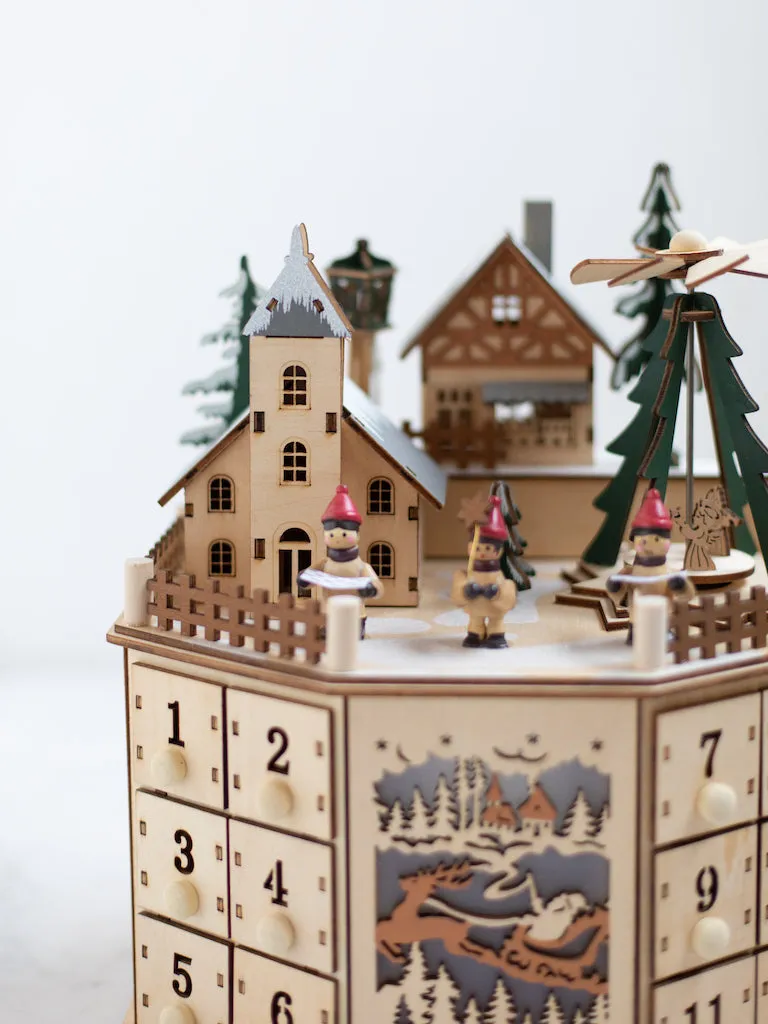 Wooden Advent Calendar with Drawers
