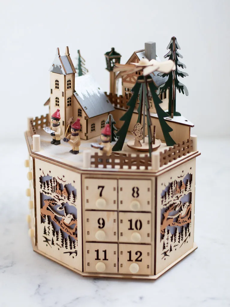 Wooden Advent Calendar with Drawers