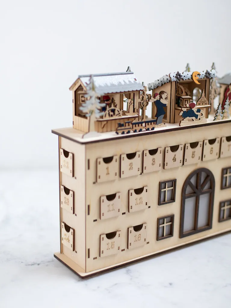 Wooden Advent Calendar with Drawers