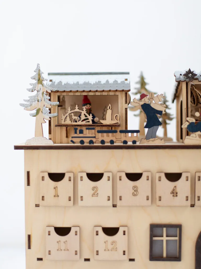 Wooden Advent Calendar with Drawers