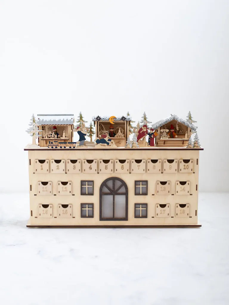 Wooden Advent Calendar with Drawers