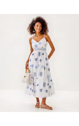 Zanna Embroidered Cotton Midi Dress